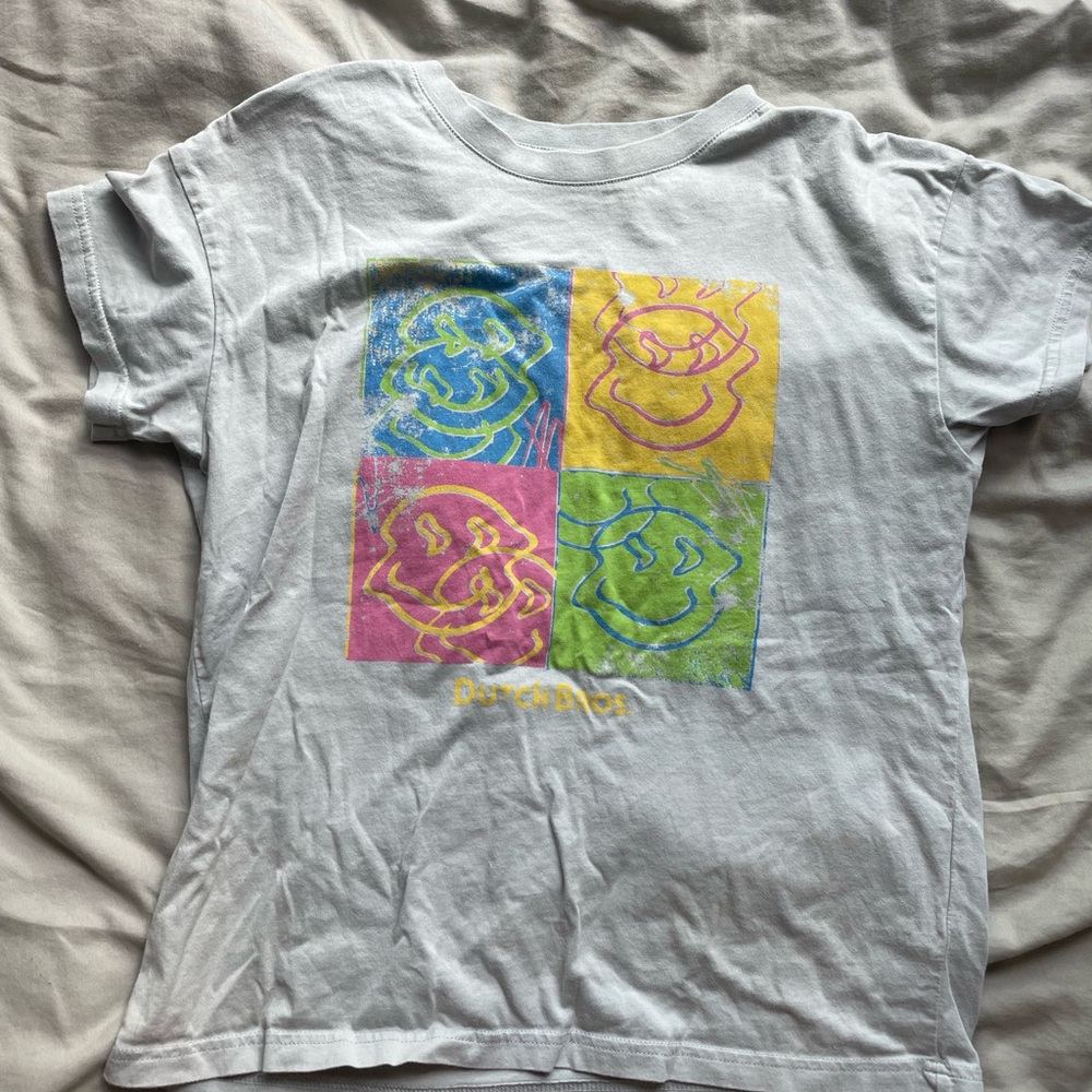 Dutch Bros Gray and Blue Short Sleeve Tee